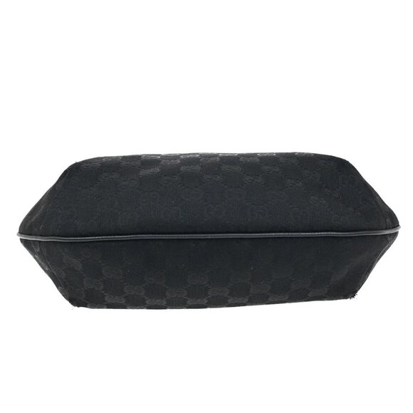 GUCCI Logo GG Pattern Sherry Shoulder Bag Canvas Leather Black Italy - Picture 5 of 16